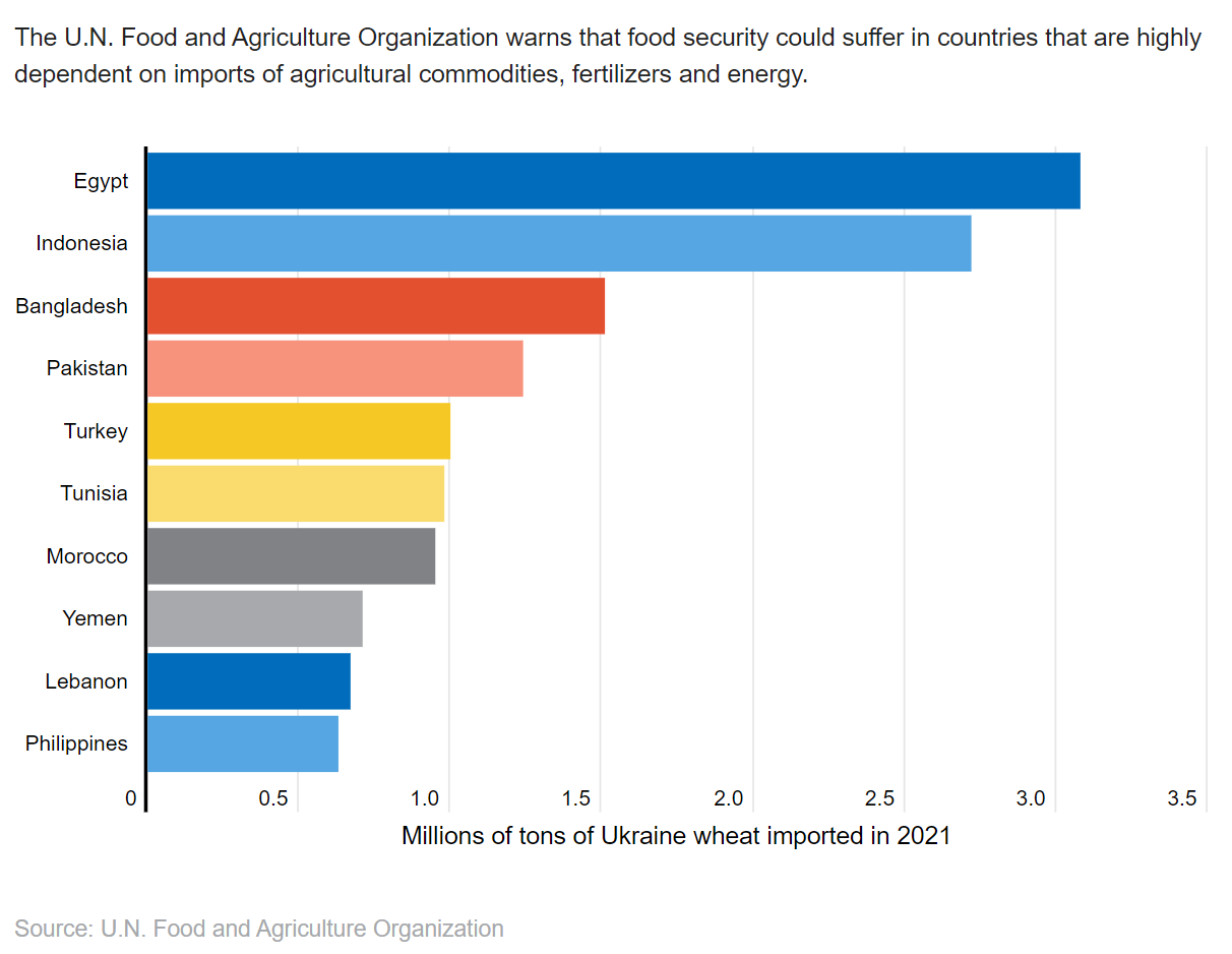 The Looming Food Crisis: Countries Importing Wheat From Ukraine