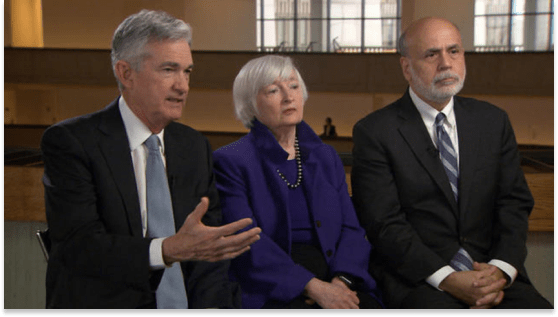 What The New Role Of The Fed Means For Opportunistic Investors: Photo: Jerome Powell 60 Minutes Interview Along with Janet Yellen And Ben Bernanke