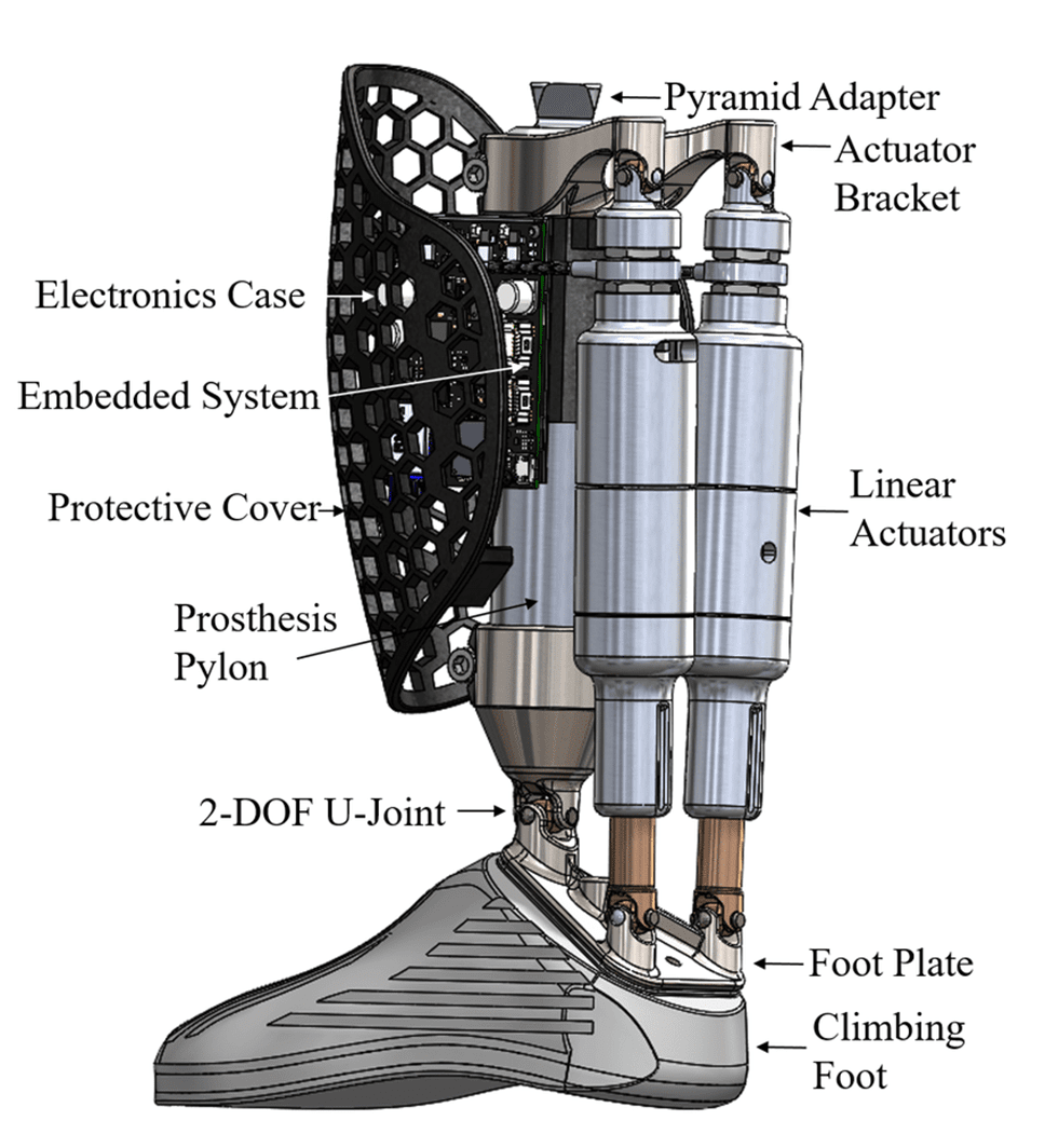 AI Humanoid Robotics Mainstream: Graph - Schematics Ankle Foot; Linear Actuators