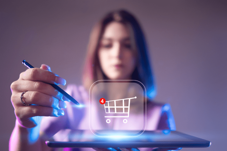 From B2C to B2A(I): The Rise of Agentic AI as the New Customer: Adobe Stock Graphic -- Abstract checkout in augmented reality