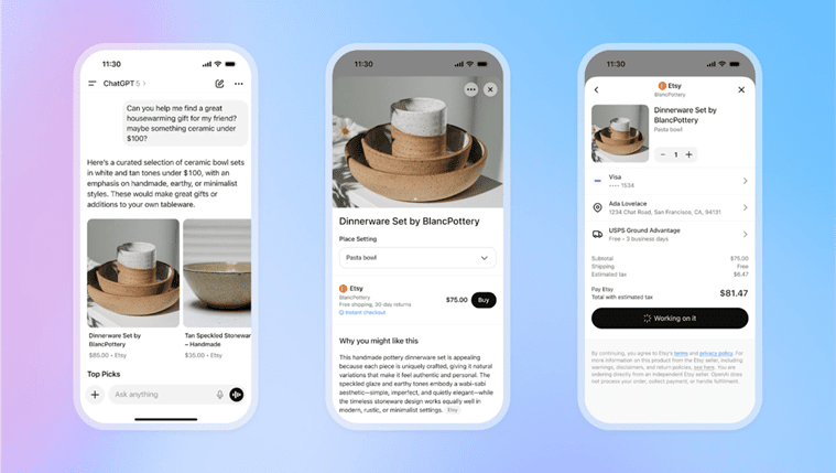 From B2C to B2A(I): The Rise of Agentic AI as the New Customer: Screen Capture -- Etsy News article images